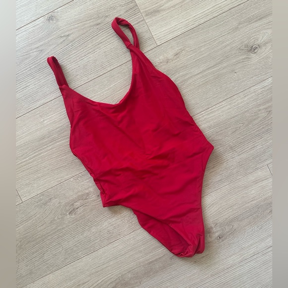 Bright Swimwear Cherry Red One Piece Swimsuit S NWT - Picture 2 of 5
